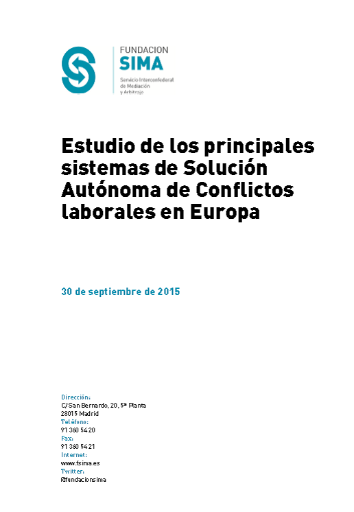 Principales sistemas de Solución Autónoma de Conflictos laborales en Europa